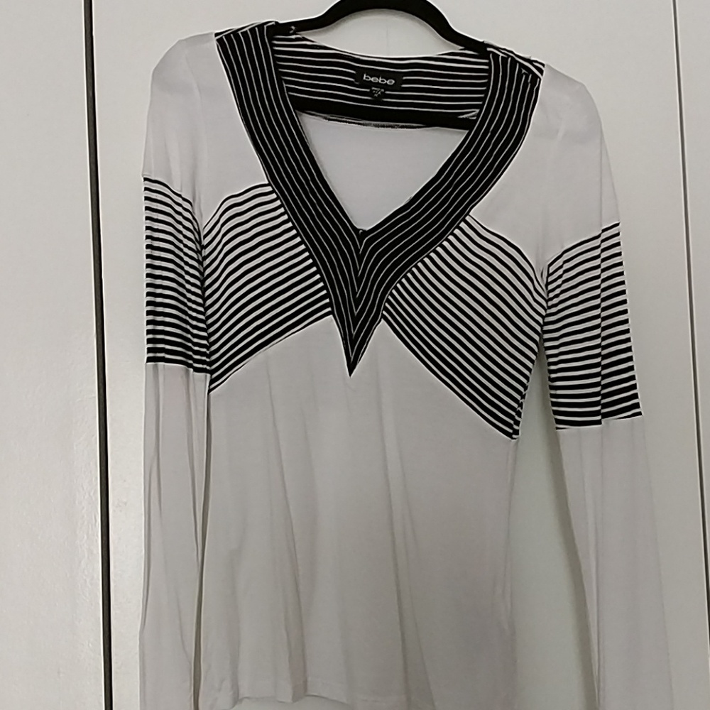 Black and white striped top